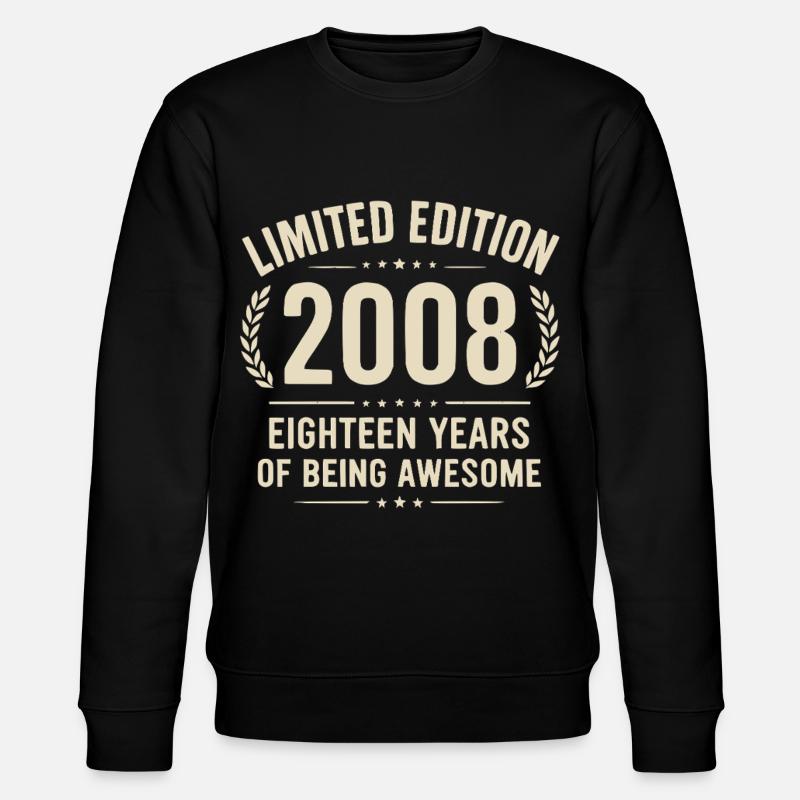 18 anniversaires Édition Limitée 2008 - Sweat bio CHANGER Stanley/Stella Unisexe - noir