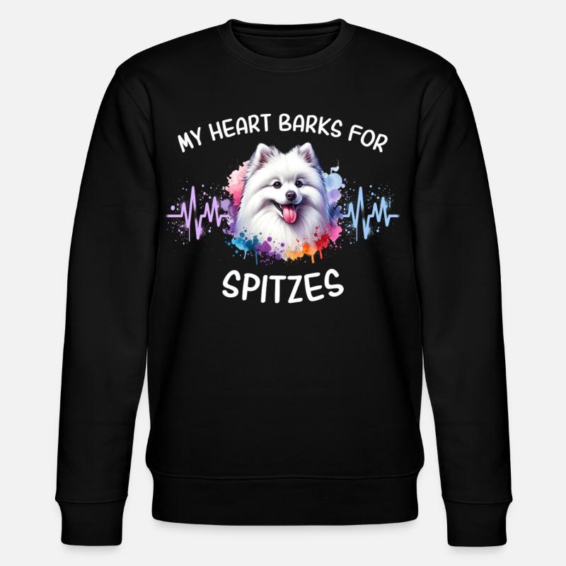 Spitz Herzlinie - Stanley/Stella Unisex Bio-Sweatshirt CHANGER  - Schwarz