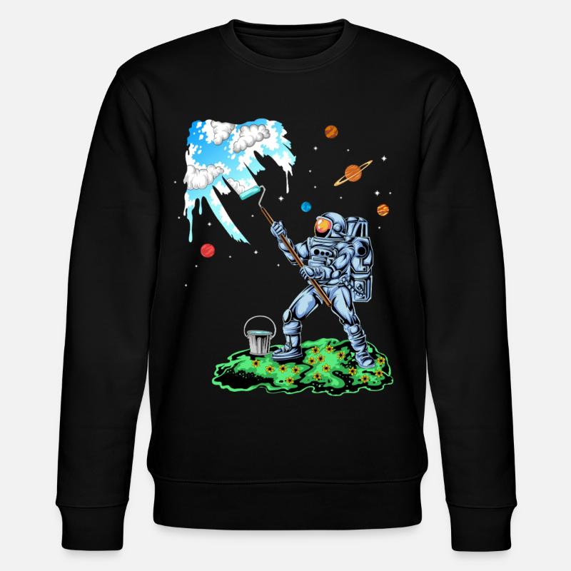 Astronauten-Mal-Raumhemd - Stanley/Stella Unisex Bio-Sweatshirt CHANGER  - Schwarz