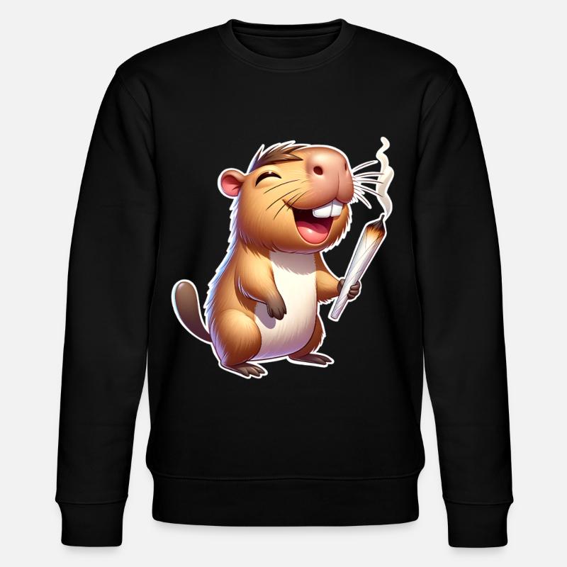 Capybara Joint Weed - Stanley/Stella Unisex Bio-Sweatshirt CHANGER  - Schwarz
