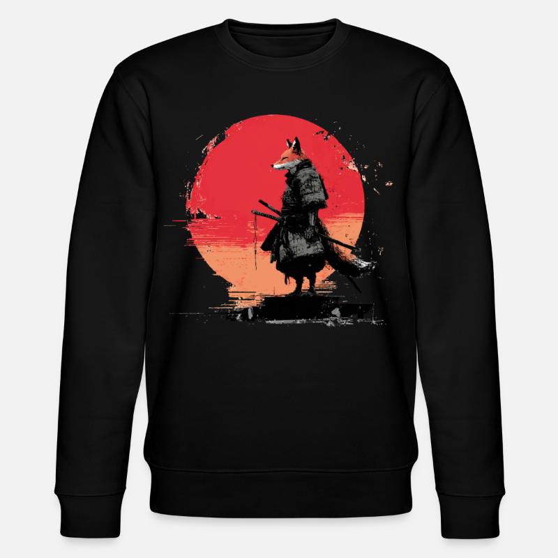 Fox Samurai au coucher du soleil - Sweat bio CHANGER Stanley/Stella Unisexe - noir