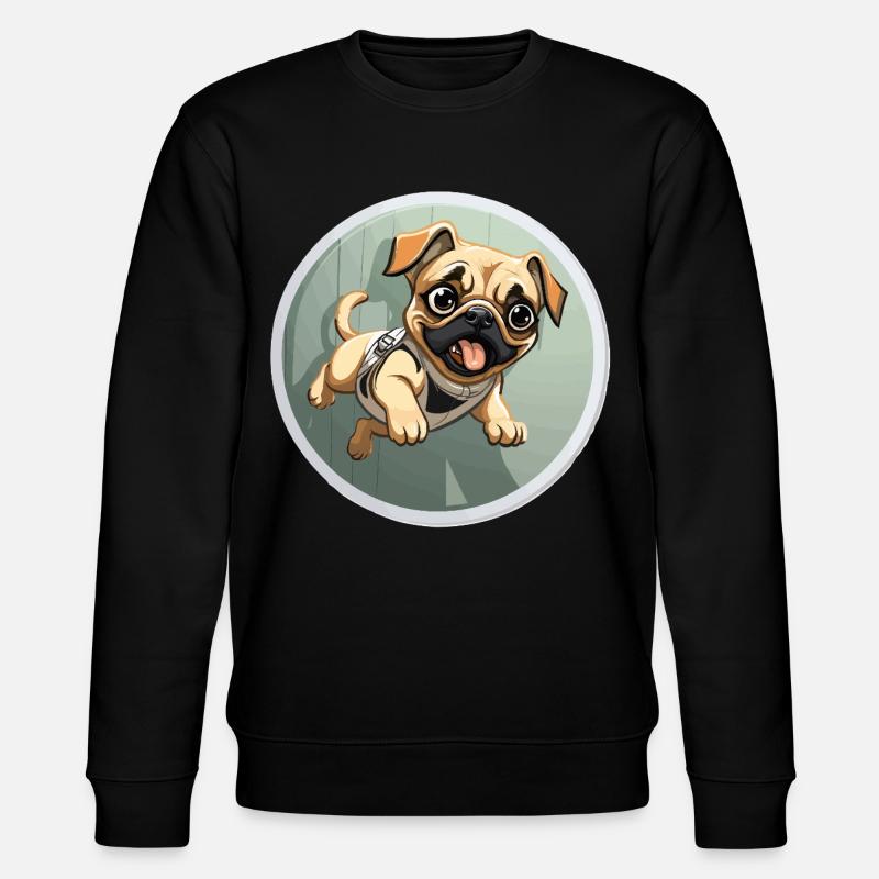 Squeaking Pug Sprinter - Stanley/Stella CHANGER Unisex Organic Sweatshirt - black