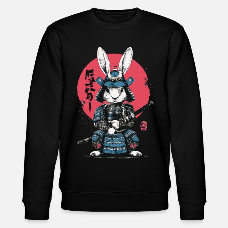 Bunny Samurai in Armor - Stanley/Stella CHANGER Unisex Organic Sweatshirt - black
