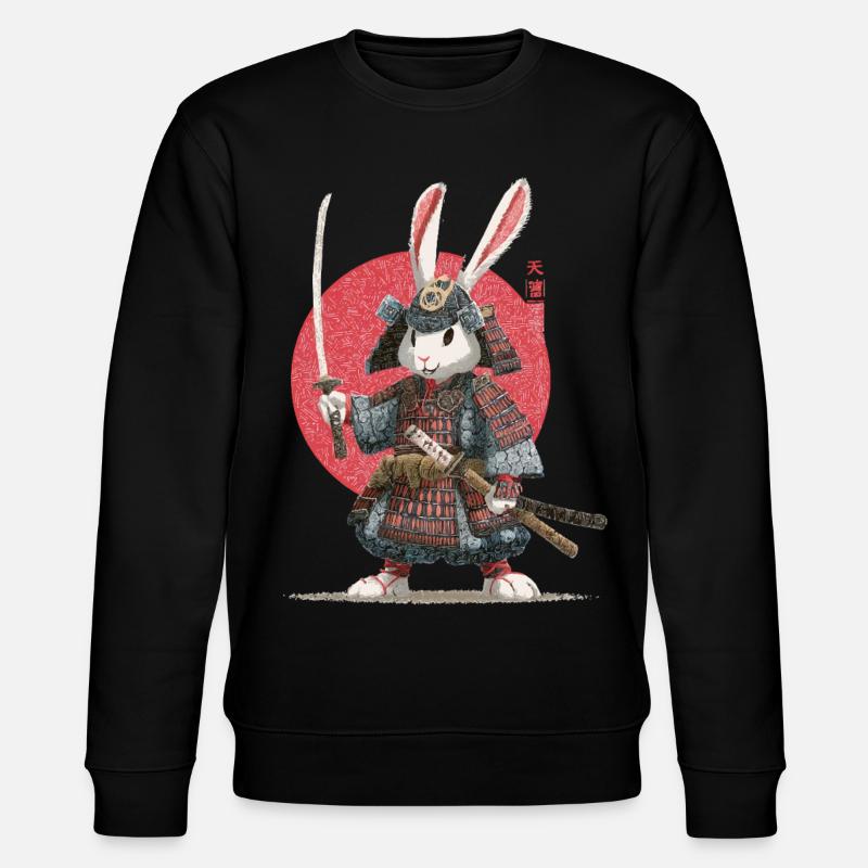 Bunny Samurai in Armor - Stanley/Stella CHANGER Unisex Organic Sweatshirt - black