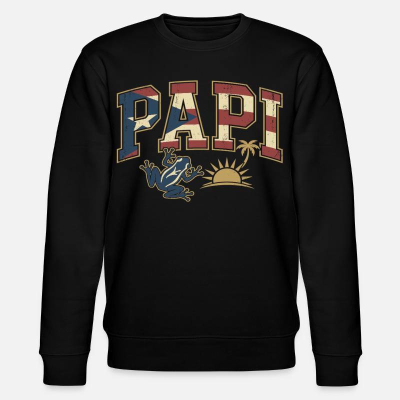 Papi Drapeau de Porto Rico - Sweat bio CHANGER Stanley/Stella Unisexe - noir