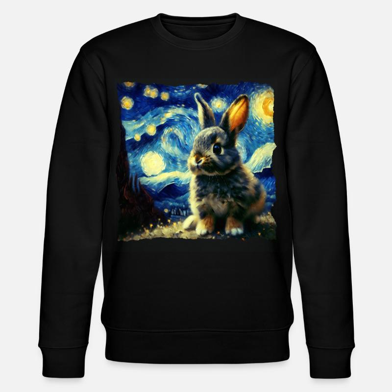 Starry sky style rabbit - Stanley/Stella CHANGER Unisex Organic Sweatshirt - black