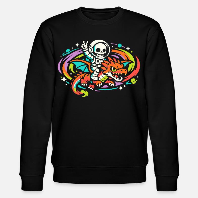 Weltraumdrache - Stanley/Stella Unisex Bio-Sweatshirt CHANGER - Schwarz