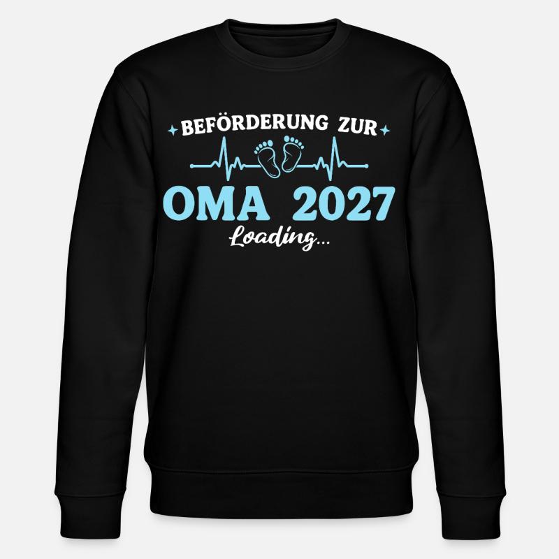 Oma 2027 Beförderung Großmutter Geschenk - Stanley/Stella Unisex Bio-Sweatshirt CHANGER  - Schwarz