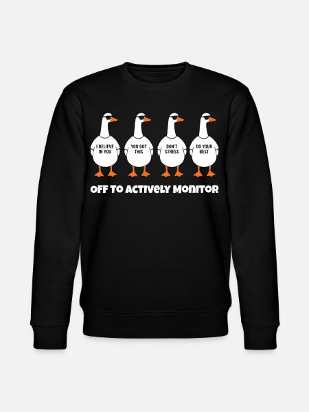 Four funny ducks in single file - Stanley/Stella CHANGER Unisex Organic Sweatshirt - black