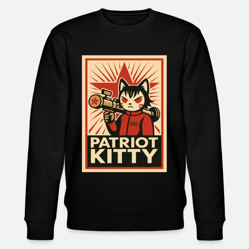 Patriot Kitty Rocket Art - Stanley/Stella CHANGER Unisex Organic Sweatshirt - black
