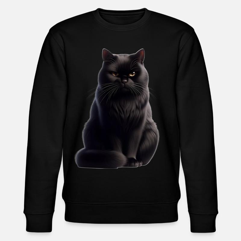 Schwarze Katze - Stanley/Stella Unisex Bio-Sweatshirt CHANGER  - Schwarz