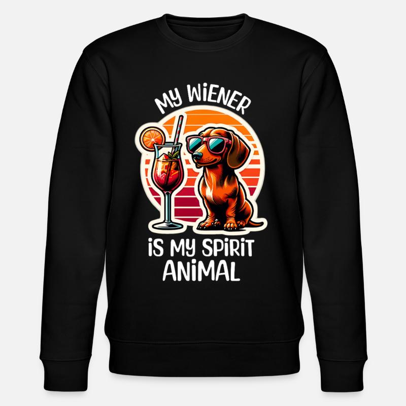 Dackel Cocktail - Stanley/Stella Unisex Bio-Sweatshirt CHANGER  - Schwarz