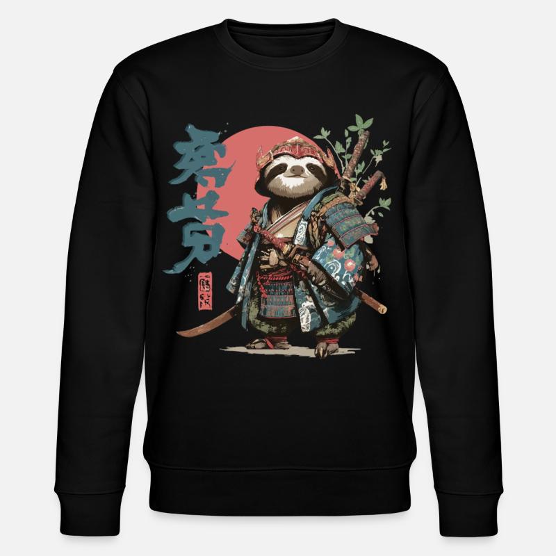 Samurai-Faultier-Krieger - Stanley/Stella Unisex Bio-Sweatshirt CHANGER  - Schwarz