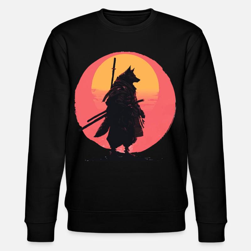 Wolf Sunset Samurai Rider - Stanley/Stella CHANGER Unisex Organic Sweatshirt - black