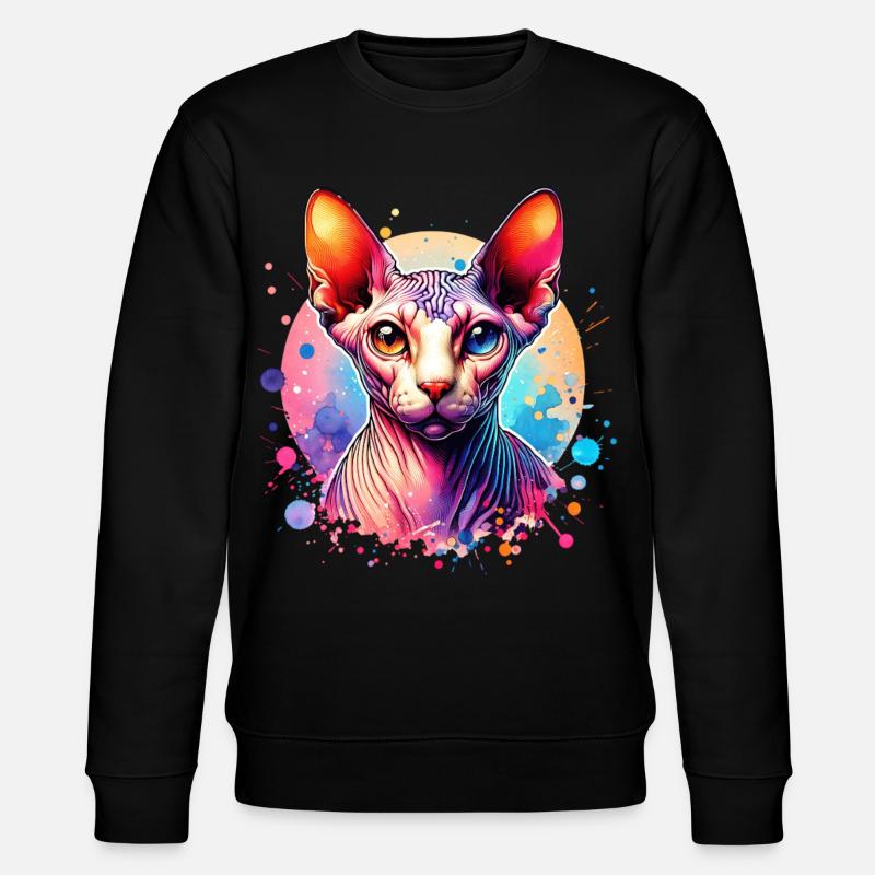 Motif du chat Sphynx - Sweat bio CHANGER Stanley/Stella Unisexe - noir
