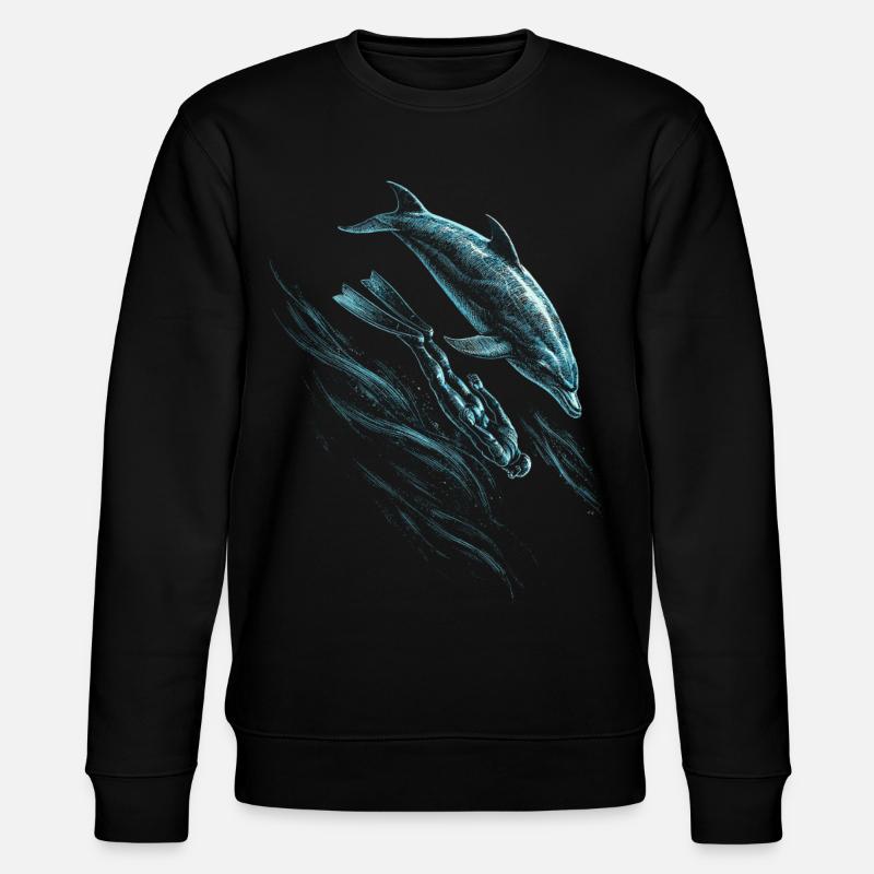 Apnoetauchen Freitauchen - Stanley/Stella Unisex Bio-Sweatshirt CHANGER  - Schwarz