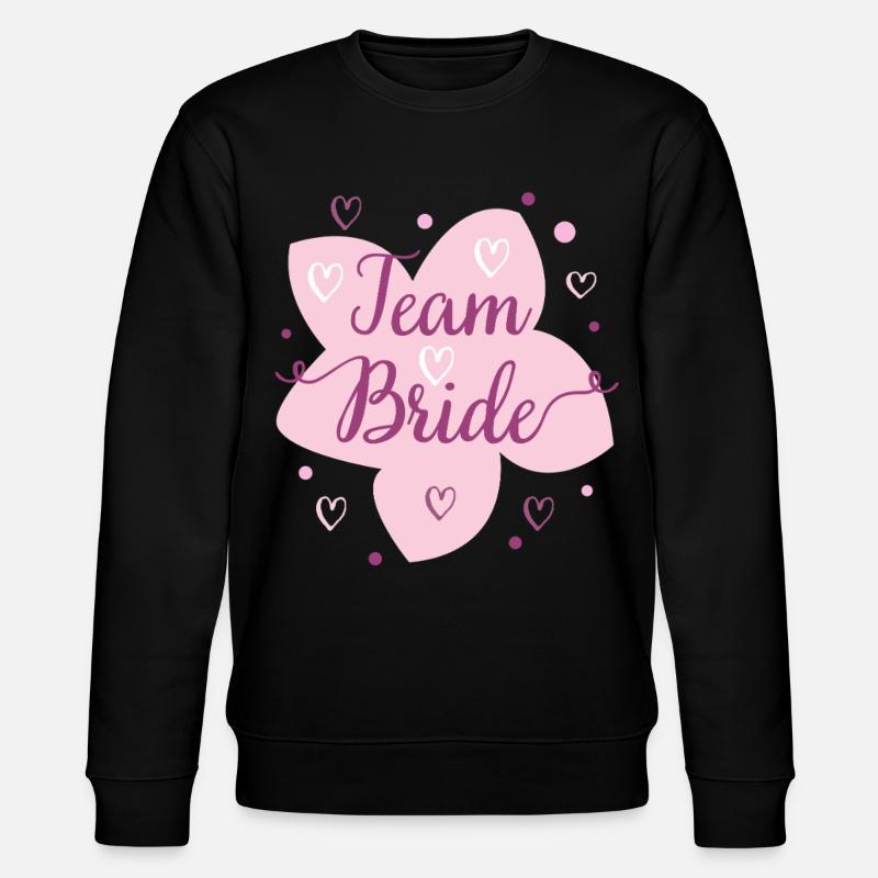 Hochzeit Team Bride Blüten Design - Stanley/Stella Unisex Bio-Sweatshirt CHANGER  - Schwarz