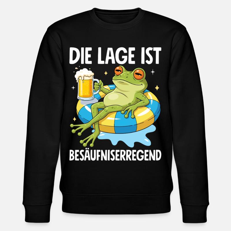 Die Lage Ist Besäufniserregend - Stanley/Stella Unisex Bio-Sweatshirt CHANGER - Schwarz
