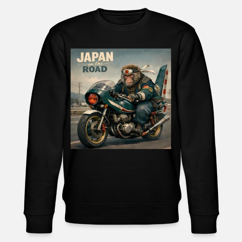 Japanischer Bosozoku-Affenbiker - Stanley/Stella Unisex Bio-Sweatshirt CHANGER  - Schwarz
