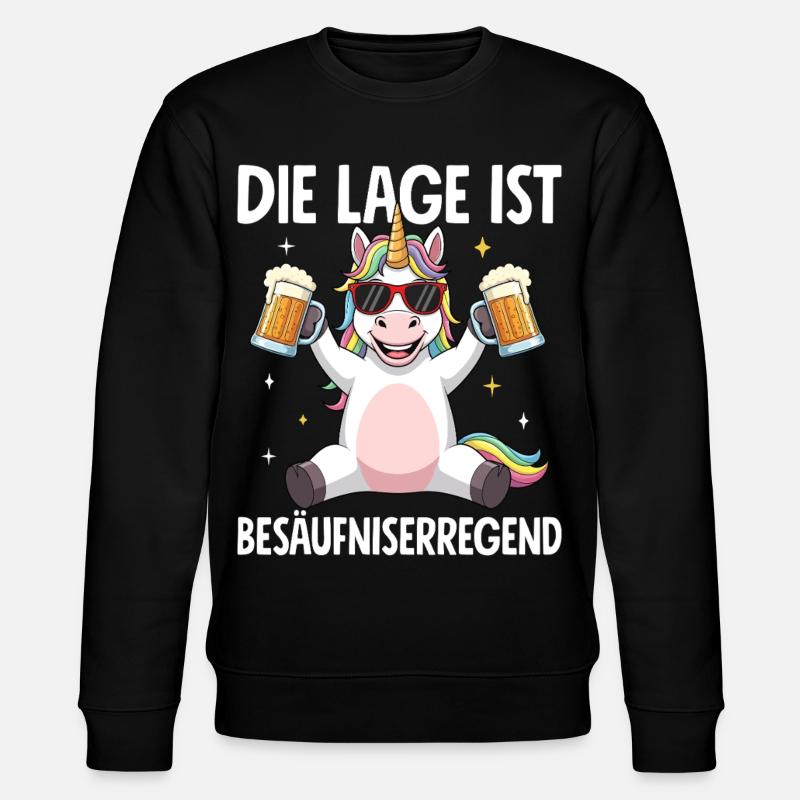 Die Lage Ist Besäufniserregend - Stanley/Stella Unisex Bio-Sweatshirt CHANGER  - Schwarz