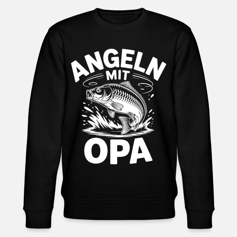 Angeln mit Opa - Stanley/Stella Unisex Bio-Sweatshirt CHANGER - Schwarz