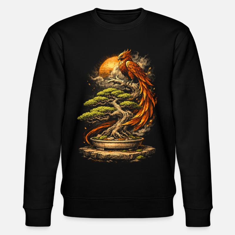 Bonsaibaum Mit Phönix - Stanley/Stella Unisex Bio-Sweatshirt CHANGER  - Schwarz
