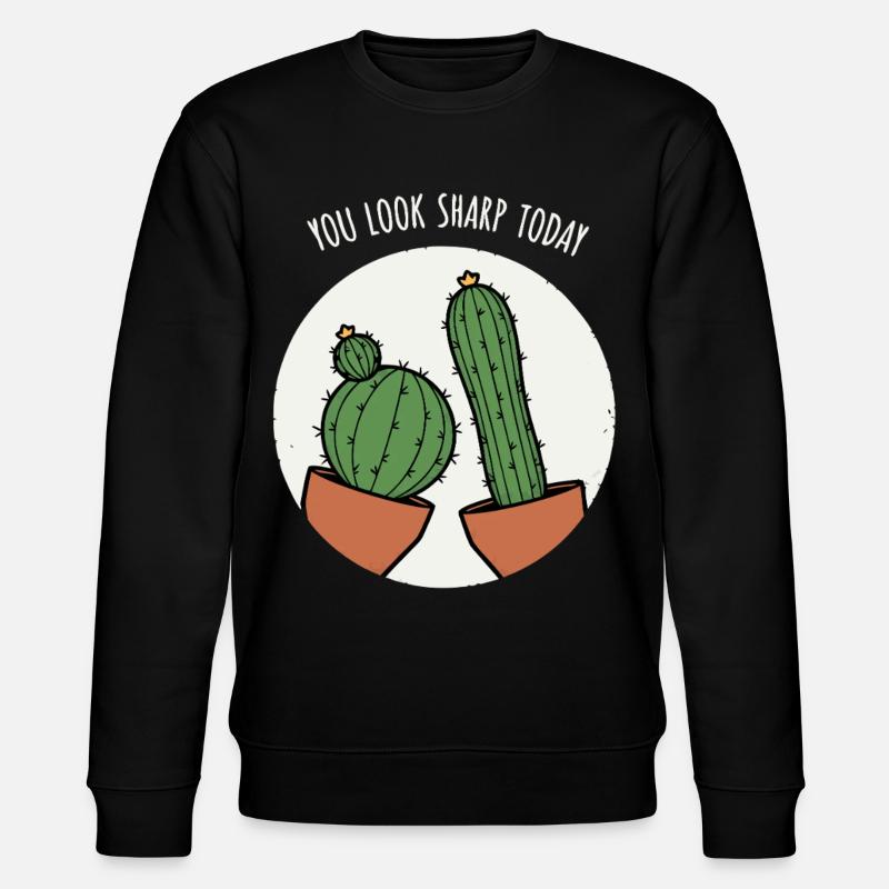 Cactus Wordplay - Stanley/Stella CHANGER Unisex Organic Sweatshirt - black
