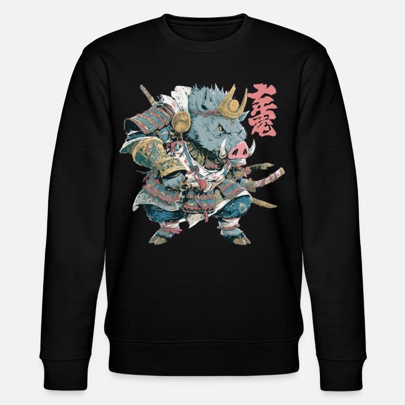 Boar Samurai Armor - Stanley/Stella CHANGER Unisex Organic Sweatshirt - black