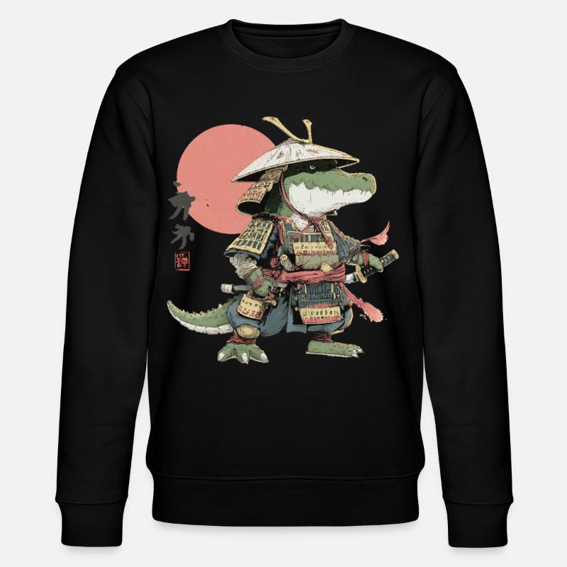 Samurai Alligator in Armor - Stanley/Stella CHANGER Unisex Organic Sweatshirt - black