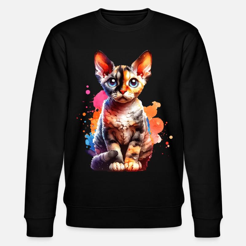 Devon Rex Geschenk - Stanley/Stella Unisex Bio-Sweatshirt CHANGER  - Schwarz