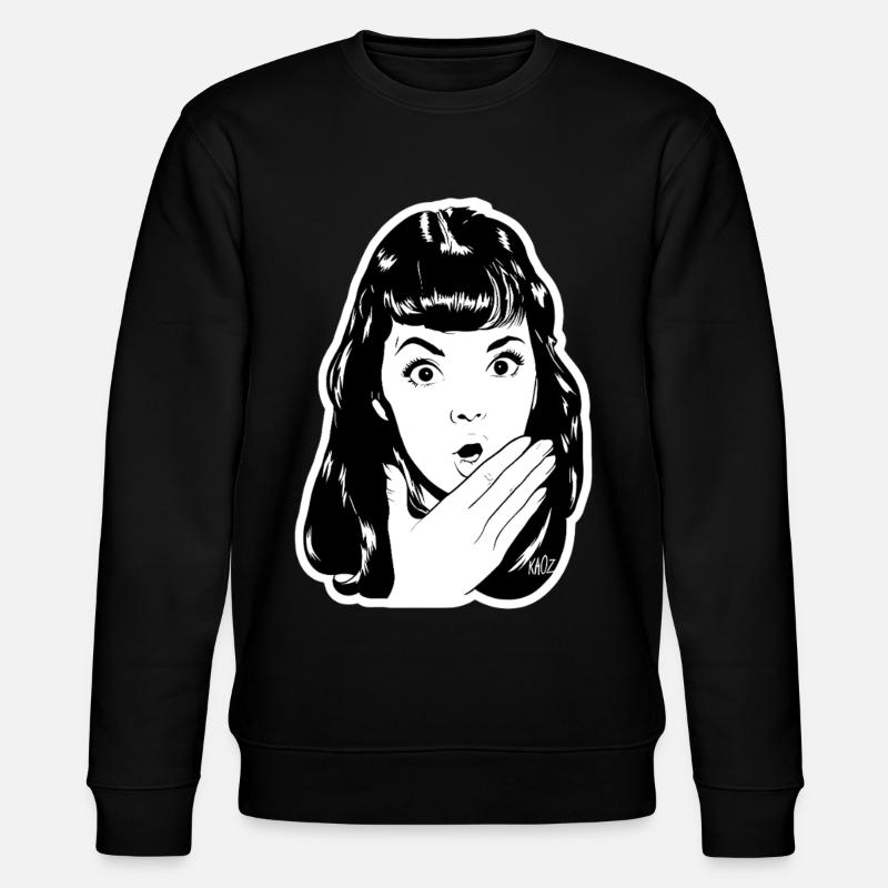 Surprised Pop Portrait - Stanley/Stella CHANGER Unisex Organic Sweatshirt - black