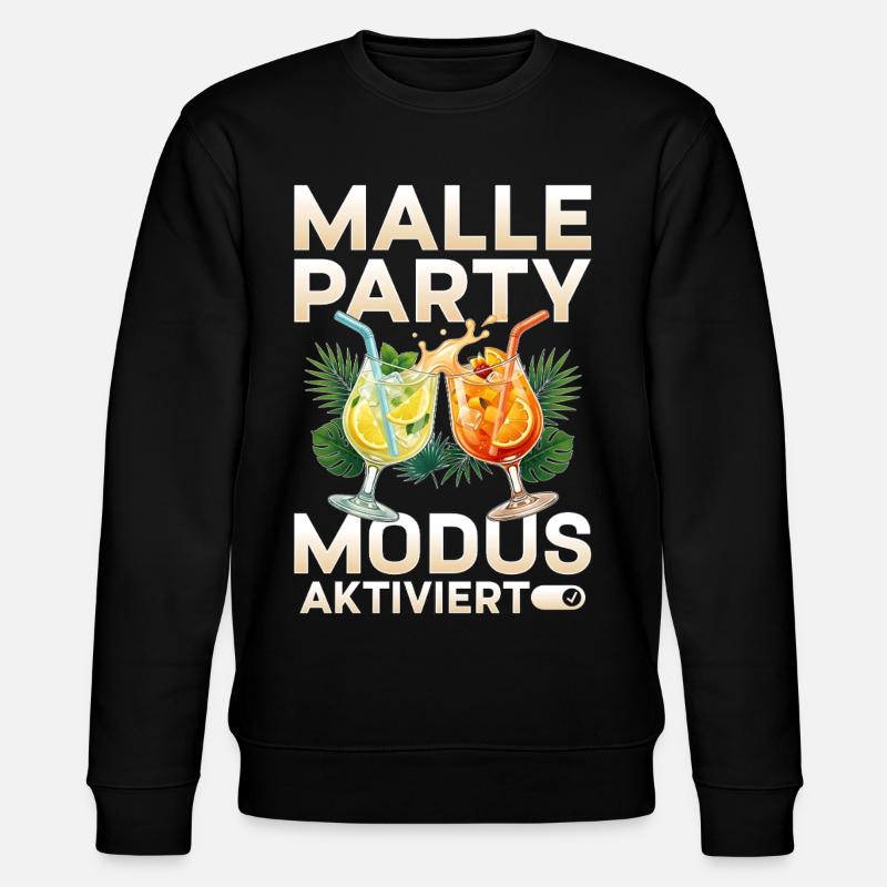 Malle Party Modus Aktiviert - Stanley/Stella Unisex Bio-Sweatshirt CHANGER  - Schwarz