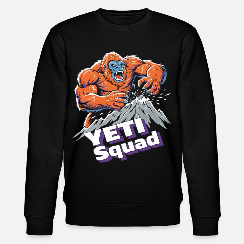 Yeti Squad Monster Berg Abenteuer - Stanley/Stella Unisex Bio-Sweatshirt CHANGER  - Schwarz
