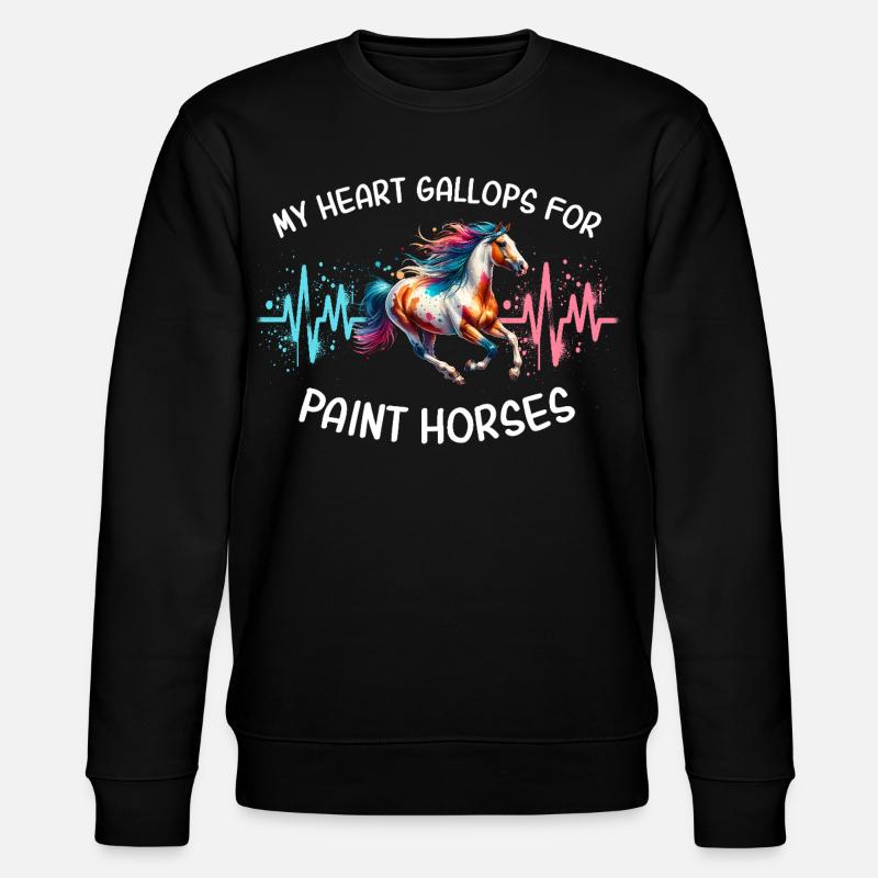 Paint Horse Herzlinie Pferd - Stanley/Stella Unisex Bio-Sweatshirt CHANGER  - Schwarz