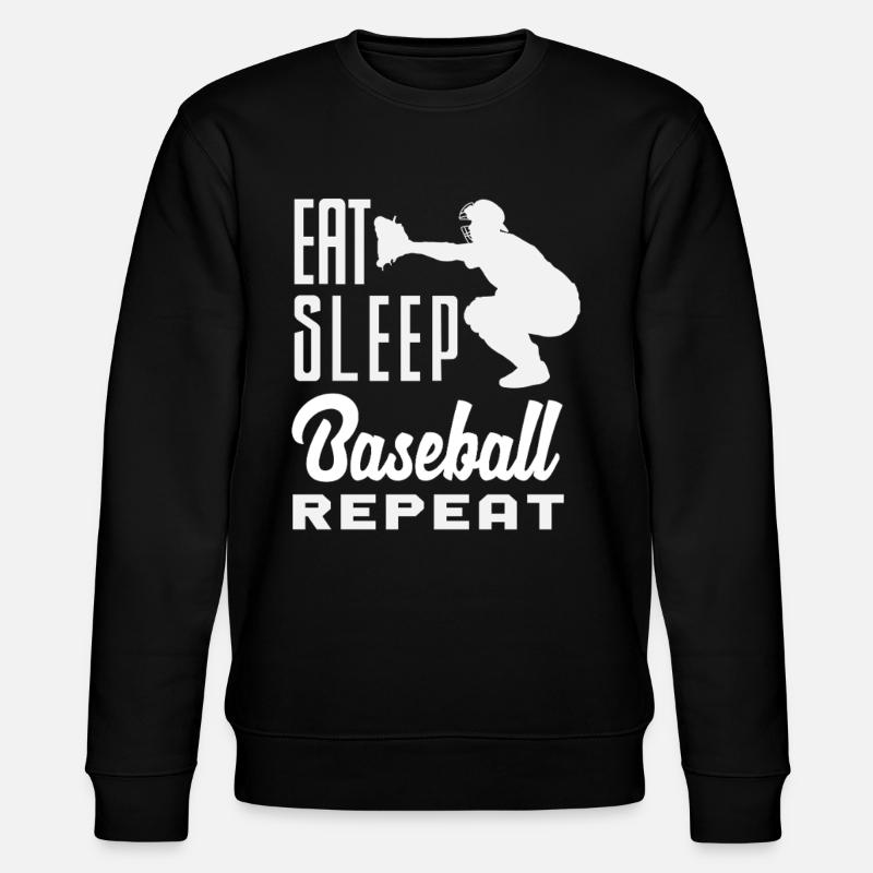 Eat Sleep Baseball Repeat Catcher - Stanley/Stella Unisex Bio-Sweatshirt CHANGER  - Schwarz