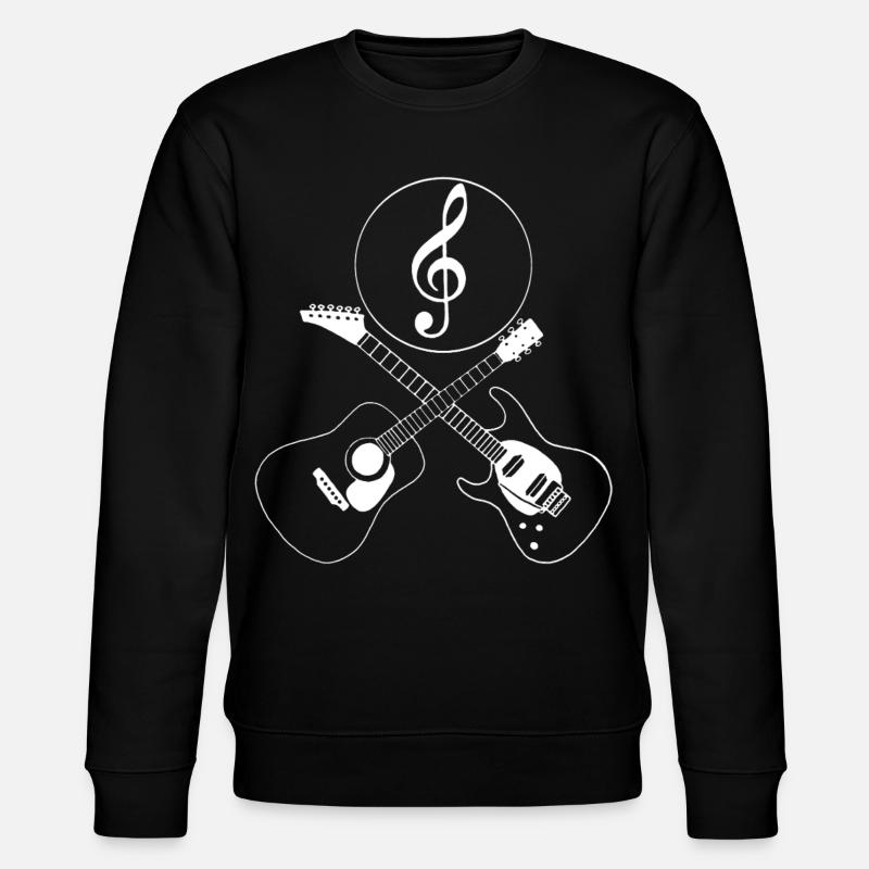 Crossover guitars and treble clef - Stanley/Stella CHANGER Unisex Organic Sweatshirt - black