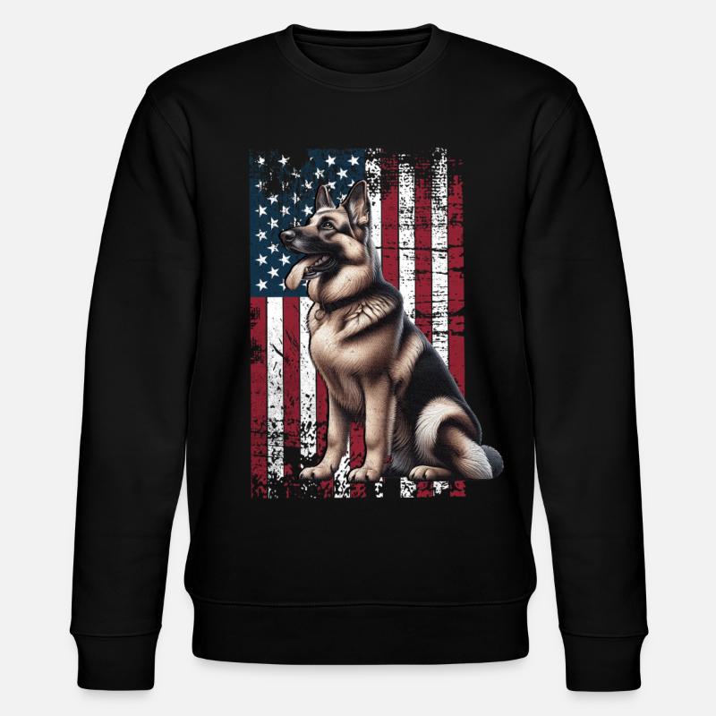 Berger allemand US Deutscher Schäferhund - Sweat bio CHANGER Stanley/Stella Unisexe - noir