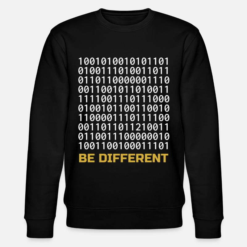Be Different: Binäres Muster mit Botschaft - Stanley/Stella Unisex Bio-Sweatshirt CHANGER  - Schwarz