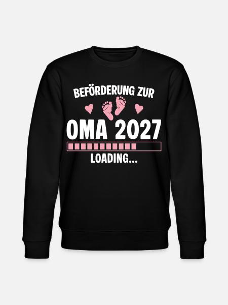 Beförderung zur Oma 2027 - Loading Nachwuchs - Stanley/Stella Unisex Bio-Sweatshirt CHANGER  - Schwarz