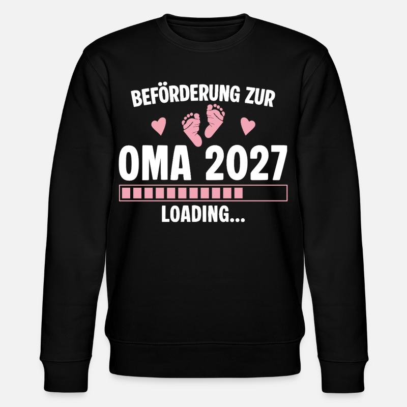 Beförderung zur Oma 2027 - Loading Nachwuchs - Stanley/Stella Unisex Bio-Sweatshirt CHANGER  - Schwarz