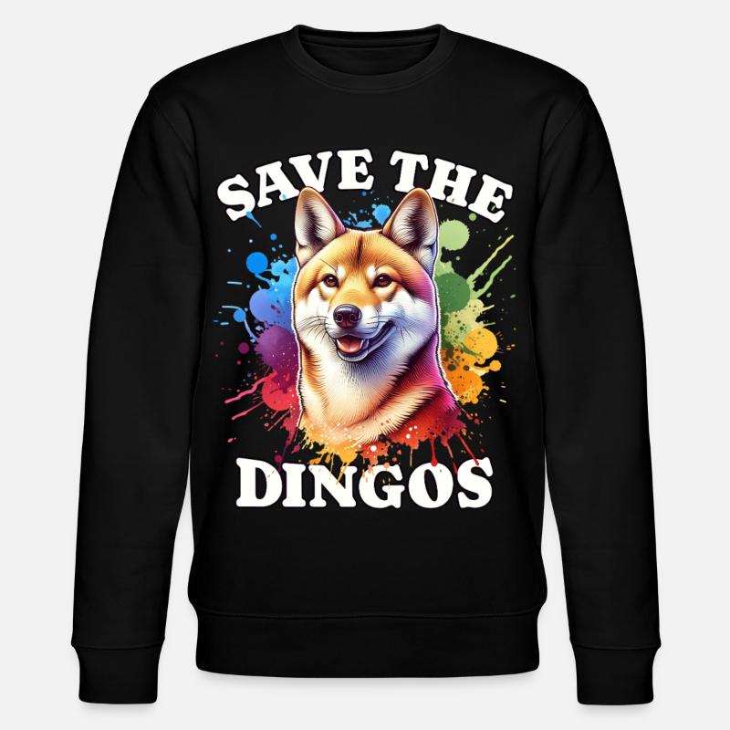 Australischer Wildhund Save Dingo - Stanley/Stella Unisex Bio-Sweatshirt CHANGER  - Schwarz