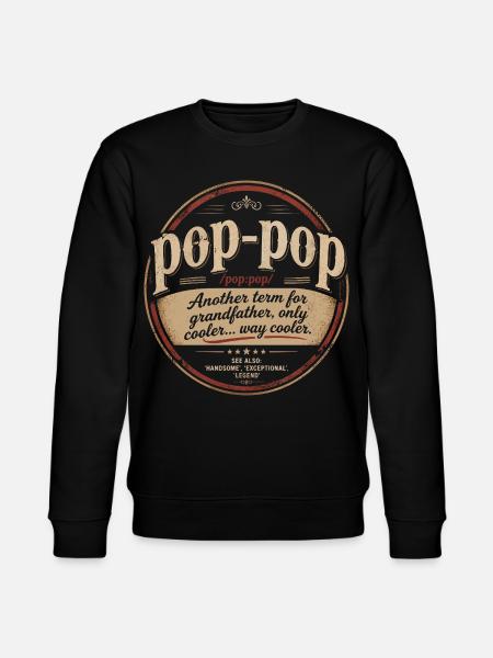 Pop-Pop-Definition – Cooler und legendärer Opa - Stanley/Stella Unisex Bio-Sweatshirt CHANGER  - Schwarz