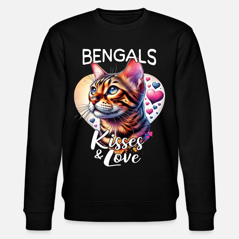 Bengalkatze Liebe - Stanley/Stella Unisex Bio-Sweatshirt CHANGER  - Schwarz