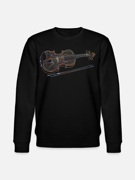Violin Music Instrument Drawing Art Print - Stanley/Stella CHANGER Unisex Organic Sweatshirt - black