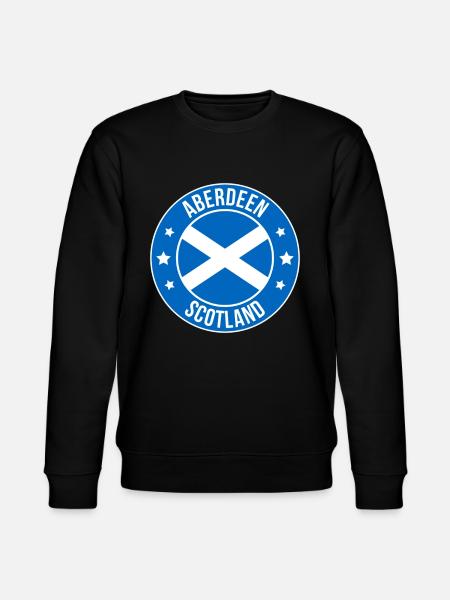 Aberdeen Scotland Circular Flag Emblem - Stanley/Stella CHANGER Unisex Organic Sweatshirt - black