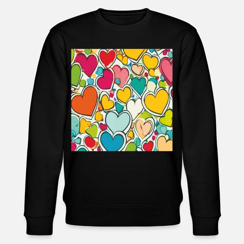 Le cœur en aquarelle - Sweat bio CHANGER Stanley/Stella Unisexe - noir