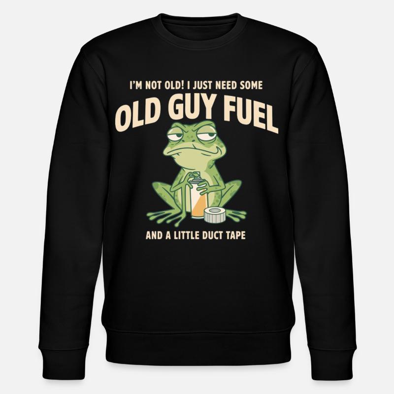 Old Guy Fuel Frog Tee - Stanley/Stella CHANGER Unisex Organic Sweatshirt - black