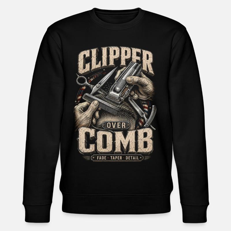 Barber Barbier Clipper Over Comb - Stanley/Stella Unisex Bio-Sweatshirt CHANGER  - Schwarz