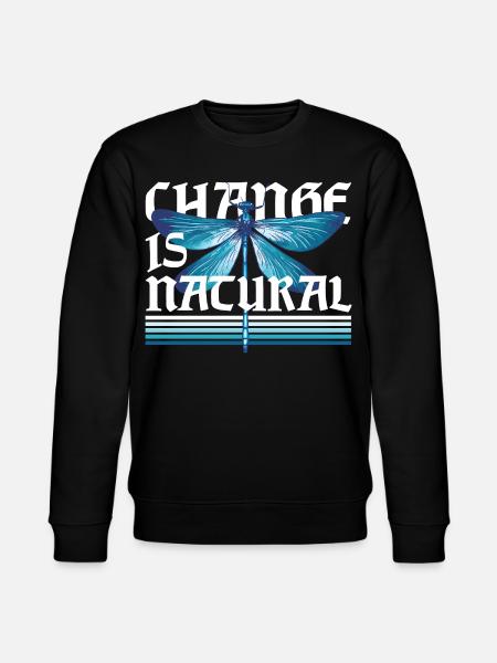 Libelle Libellen Change Is Natural - Stanley/Stella Unisex Bio-Sweatshirt CHANGER - Schwarz