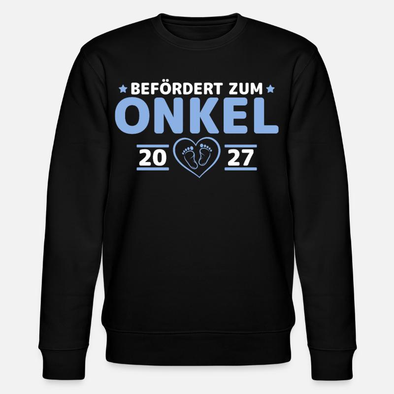 Babyparty Befördert zum Onkel 2027 - Stanley/Stella Unisex Bio-Sweatshirt CHANGER  - Schwarz